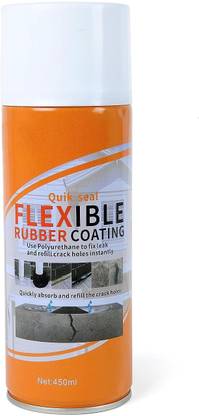 VERPHX Rubber Coating Waterproof Flexible Rubber Coating Spray Crack Filler (450 ml) white Spray Paint 450 ml