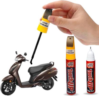 Just Spray Autumn Brown Scooty scratch remover, 90-95% Matching Jupiter Scooty RC color Paint Pen, hiding small Scooty scratch Touch Up Original Paint 2 IN 1 Paint pen Spray Paint 15 ml