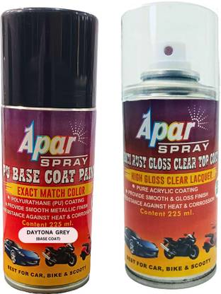 apar Spray Paint Daytona Grey (RC Colour Name)+GC, for Tata Cars, Daytona Grey Spray Paint 450 ml