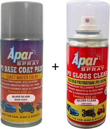 apar Automotive Spray Paint Blade Silver (RC Colour Name) + Silver Spray Paint 450 ml