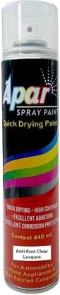 apar spray paint Antirust Gloss Clear-440ml For Bike,Cars,Furnitures Clear Spray Paint 440 ml