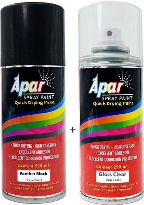 apar Automotive Spray Paint Panther Black (RC Colour Name) Black Spray Paint 450 ml