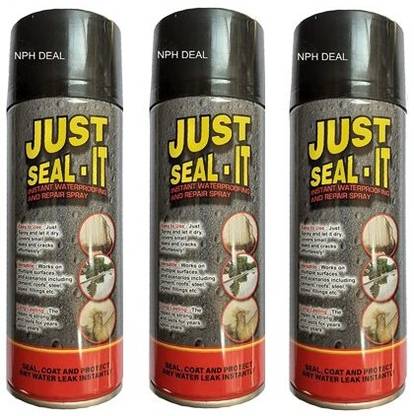 NPH DEAL LEAK SEAL Water/Leak Proof, Rubber Coating For Wall, Roof, Pipes Cracks Black Spray Paint 1200 ml