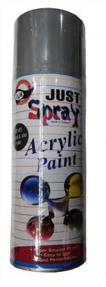 Just Spray Metallic Ash Grey Spray Paint Gloss Finish Spray Paint Quick Dry Good finish Grey Spray Paint 400 ml