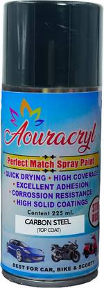AOURACRYL Spray Paint Carbon Steel (RC Color) Compatible for SKD. Cars-225 ml (Pack of 1) Carbon Steel Spray Paint 225 ml