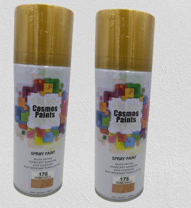 Cosmos 175 Rose Gold Spray Paint 400ml (Pack of 2)|(Imported) Green Spray Paint 800 ml