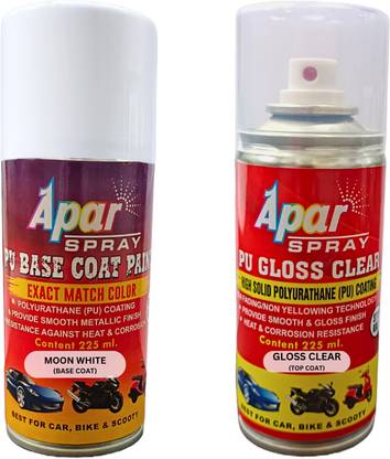 apar Automotive Spray Paint Moon White (RC Colour Name) + White Spray Paint 450 ml