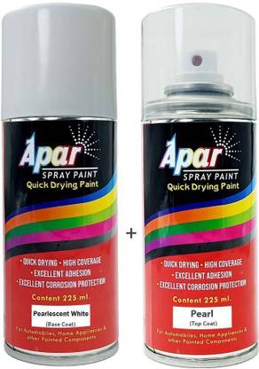 apar Spray Paint Pearlescent White (RC Colour Name)+PC for Tat. car-225ml White Spray Paint 225 ml
