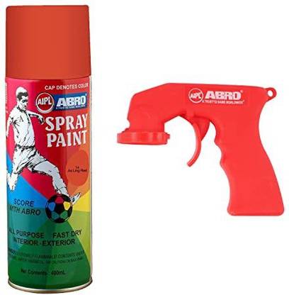 ABRO SP-14-G Multipurpose DIY Spray Paint Can With Trigger Gun Hand Grip Red Spray Paint 400 ml