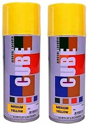 Stadds Cube Aerosol Multi Purpose Spray Paint EACH BOTTLE 450 ML Yellow Spray Paint 650 ml