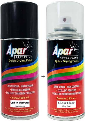 apar Automotive Spray Paint Carbon Steel Grey (RC Colour Name) + Grey Spray Paint 450 ml