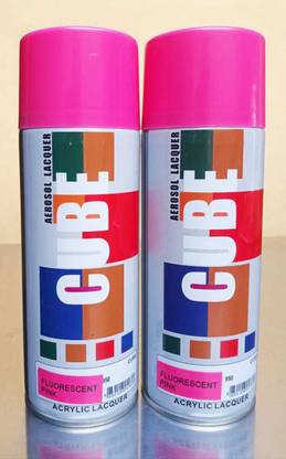 CUBE CUBE COMBO FLUORESCENT PINK SPRAY PAINTS Pink Spray Paint 800 ml