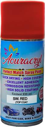AOURACRYL Spray Paint Sw. Red-225ml (Pack of 1) Compatible for Swaraj Tractors All Models, Sw. Red Spray Paint 225 ml
