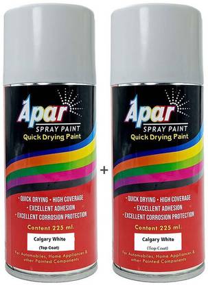 apar Spray Paint Calgary White (RC Colour Name) Compatible for Tata Nexon-225 ml, White Spray Paint 450 ml