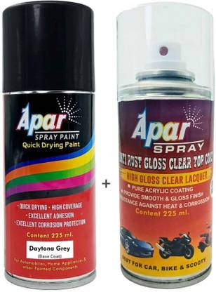 apar Spray Paint Daytona Grey (RC Colour Name)+GC, for Tat. Cars, Daytona Grey Spray Paint 450 ml