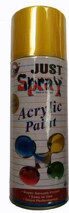 Just Spray Metallic Gold Spray Paint Gloss Finish Spray Paint Quick Dry Good finish Gold Spray Paint 400 ml