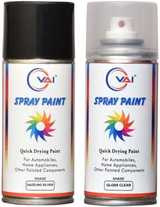 VAI Touch Up Spray Paint Compatible for MAHINDRA DAZZLING SILVER and Silver Spray Paint 450 ml