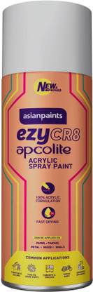 Asian Paints ezyCR8 Apcolite DIY 100% Acrylic | Multi-Surface Use: Metal, Wood & Walls Silver Spray Paint 400 ml