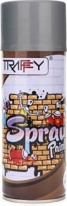 traffy Grey Spray Paint 400ml - Glossy Finish Use for Bike, Car, Wood & Metal Grey Spray Paint 400 ml