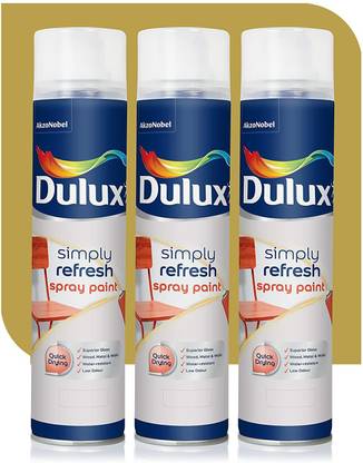 Dulux Simply Refresh Spray Paint Combo Multipurpose Quick Dry for Automotive & Wall Gold Spray Paint 400 ml