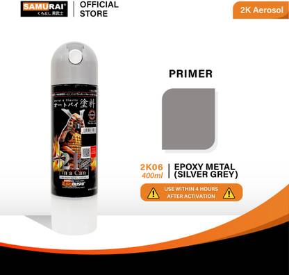 Samurai Kurobushi 2K06 Epoxy Metal Primer Silver Grey Spray Paint 400 ml