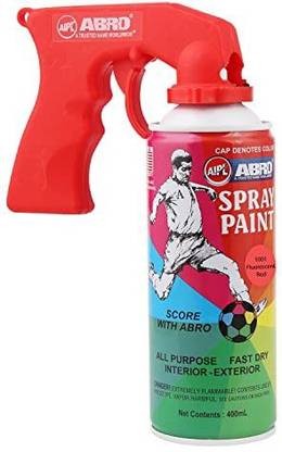 ABRO SP-1001-G Multipurpose DIY Spray Paint Can With Trigger Gun Hand Grip Red Spray Paint 400 ml