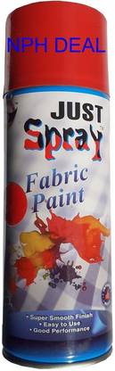 Just Spray FABRIC SPRAY PAINT FOR ART & CRAFT ON FABRIC, SHOES ETC Red Spray Paint 400 ml