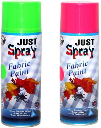 Just Spray (Thailand) Neon Green N Neon Pink Fabric spray paint for Art & craft all fabric Green Spray Paint 400 ml