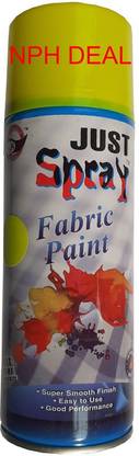 Just Spray FABRIC SPRAY PAINT FOR ART & CRAFT ON FABRIC, SHOES ETC Yellow Spray Paint 400 ml