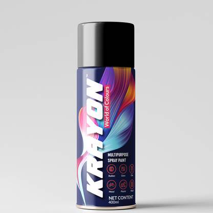 krayon Heat Resistant Upto 200 Degrees Glossy Black Clear Spray Paint 400 ml