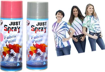 SHYAM Baby Pink And Silver fabric Spray paint for Art & craft, DIY, Pink Spray Paint 400 ml