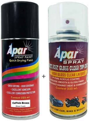 apar Automotive Spray Paint CAFFEIN BROWN (RC Colour Name) + GC, Earth Brown Spray Paint 450 ml