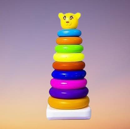 littlewish Stacking Colorful Different Types of Toys Play Set Toys with 9Rings for Kids