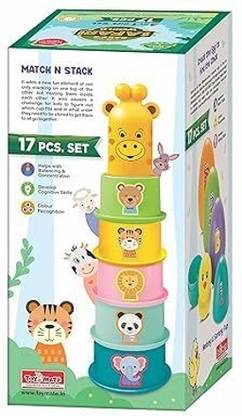 TOYDEPO Baby’s Safari World -17 pcs Ultimate Toddler Games- Stacking Cups, Nesting