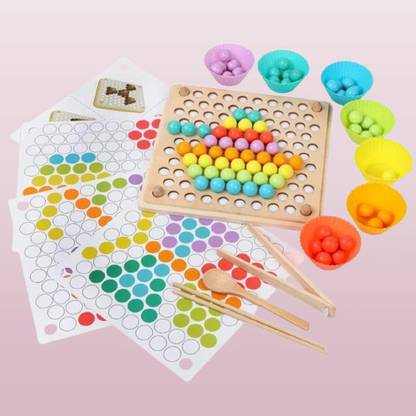 Bestie Toys Sorting Bead Toy | Color Matching, Sorting, and Counting Board
