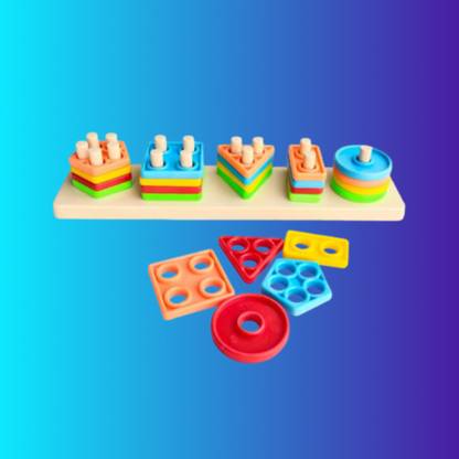 Kidsbuddy Geometric Shape Sorter Puzzle Toy Shape Matching Blocks Color LC03.2324 Geo