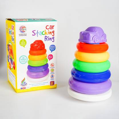 RATNA'S Car Stacking Ring 5 rings for baby to grasp stack and play