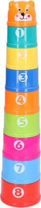 SaffronTrade Fun Folding Music Cup Set, 9 Rabbit Stacking Cups Bath Toy