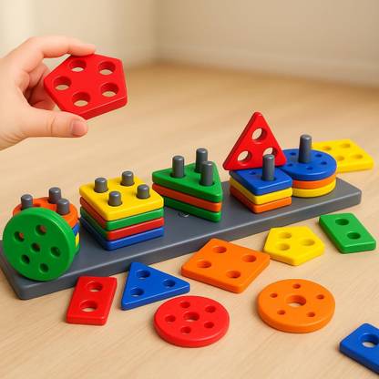 CloudTech Plastic Stacking and Sorting Blocks Puzzle Toy for Kids