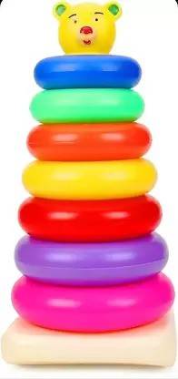 Just craft Plastic Teddy Rings, Jumbo stack up educational Ring tower Construction toys