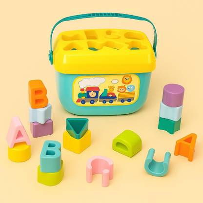 THETOYCULT Baby First Block 16 Alphabet & Blocks Toys Kids & Baby Girl-Boy (Multicolor)