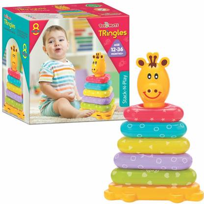 Toymate Giraffe Stacking Triangle Shape Ring Toy For Kids & Toddlers Age 12-36 Months +