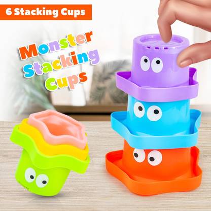 FunZone 5-in-1 Multicoloured Star Shaped Monster Stacking Cups