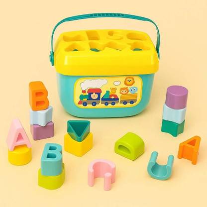 THETOYCULT Baby First Block 16 Alphabet & Blocks Toys Kids & Baby Girl-Boy (Multicolor)