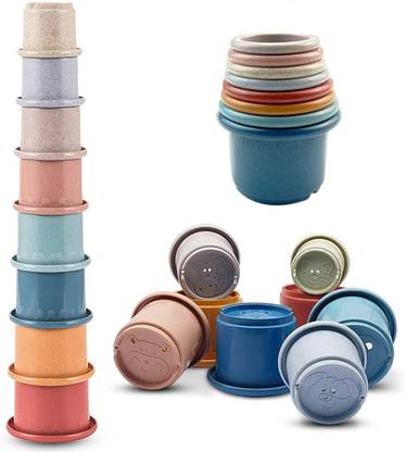S sukan tex Colorful Stacking Cups Toy Set for Babies – 8 Pieces | BPA-Free, Learning Toy