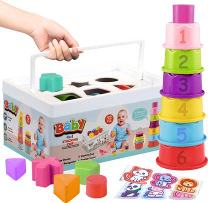Angel Kids 4 in 1 Shape Sorting & Stacking Cups