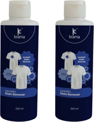 KRama Laundry Stain Remover (Pack 2, 400ml), Active Enzyme Stain off liquid for febric Stain Remover
