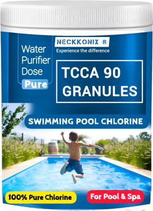 Neckkonix Swimming Pool Chlorine 400 Grams Water Purifier Dose TCCA 90 granules Stain Remover