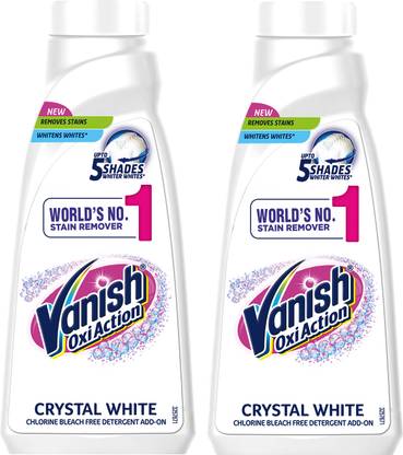 Vanish White Chlorine Bleach Free Detergent Liquid (2 x 800ml) Stain Remover