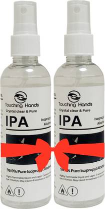 Touching Hands IPA 99.9% Pure Isopropyl Alcohol Spray, Crystal Clear, Pack of 2 Stain Remover